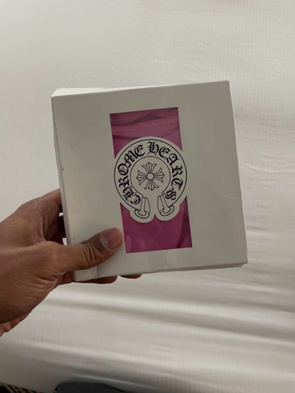Chrome Hearts Pink Logo Tee in Branded Box